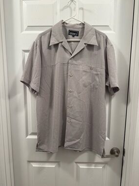 Pronti by Phita Men’s Light Gray Short Sleeve Button-Up Shirt size large